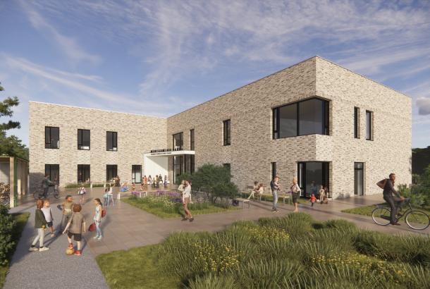 Graphic of Robertson Construction Central West passivhaus primary school ayrshire council