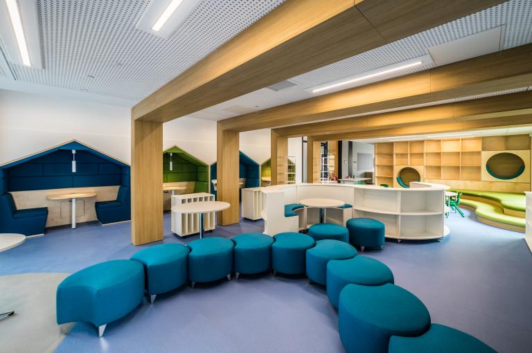 The brightly coloured playroom at Milltimber Primary School. 