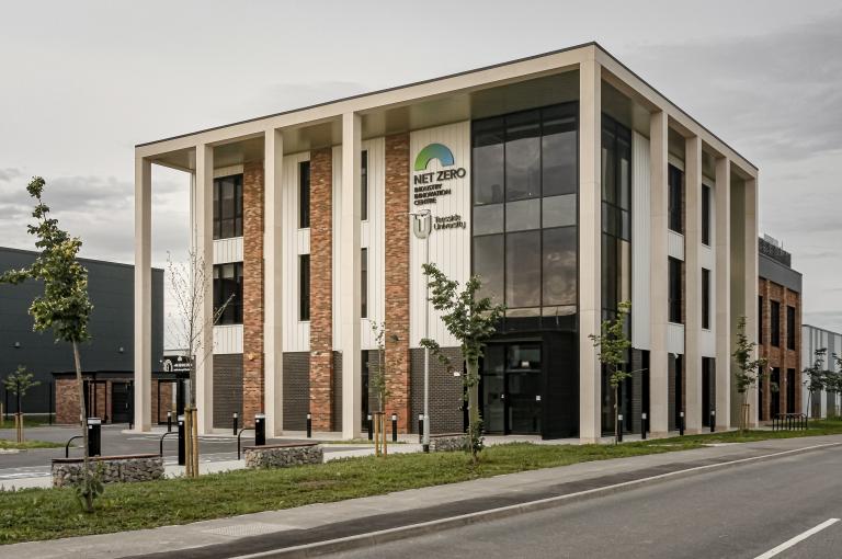 Main entrance of the Net Zero Industry Innovation Centre.