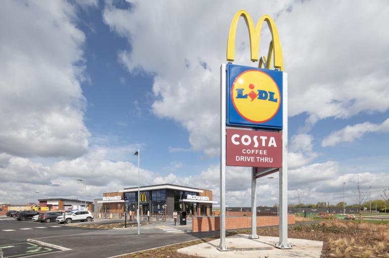Construction of mixed use retail Warrington
