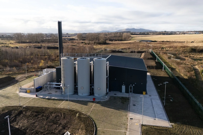 Completed energy centre project viewed from the air