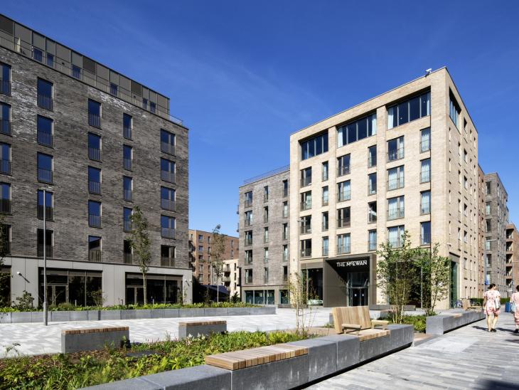 Outside of build to rent apartments