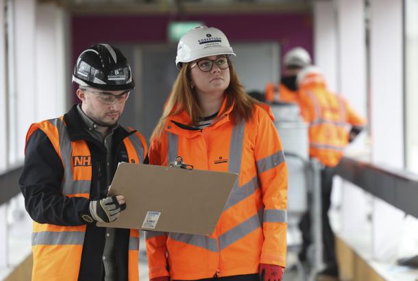 Quantity surveyor on construction site