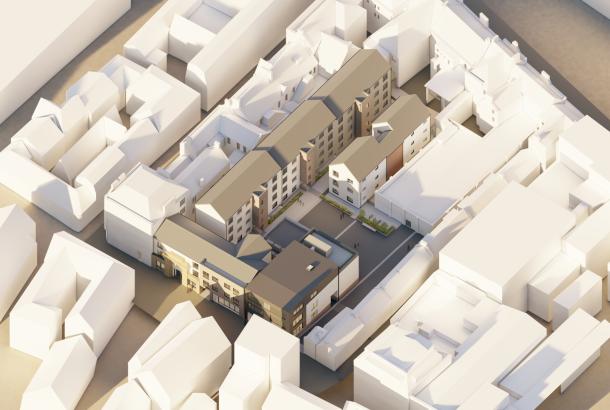 Robertson Property Limited submit planning for South Street development - axonometric artist impression.