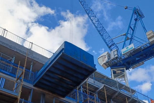Temporary works scaffolding on Robertson construction site