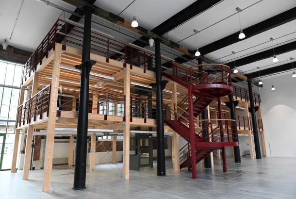 Photo of finished redevelopment of former Pattern Shop into maker space in Tyneside