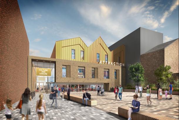 Artist impression of Redcar Culture and Leisure Hub