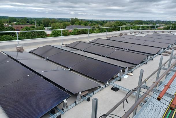 M&E refurbishments incorporating solar panels on a roof