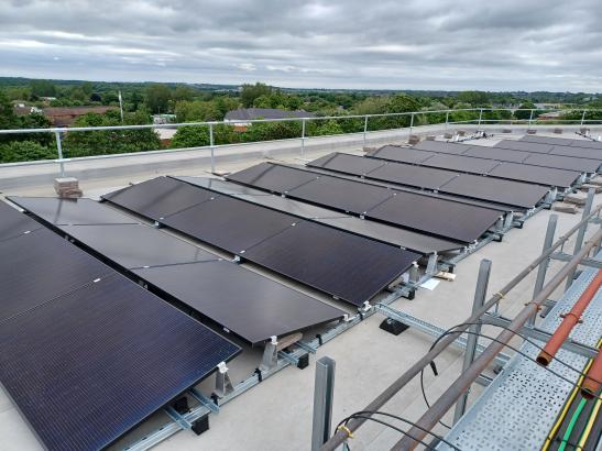 M&E refurbishments incorporating solar panels on a roof