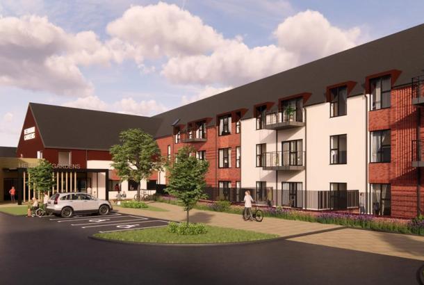 Artist impression of Griffin Court, Extra Care development in Hebburn