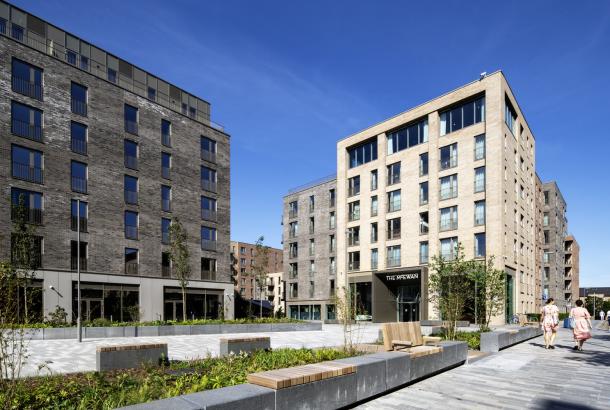 Outside of build to rent apartments