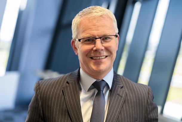 Business man in grey suit