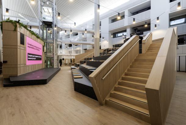 Main common area at Blackrock’s Dundas House, delivered by Robertson Construction