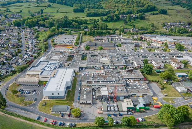 Aerial image over Airedale Hospital Keighley near Bradford