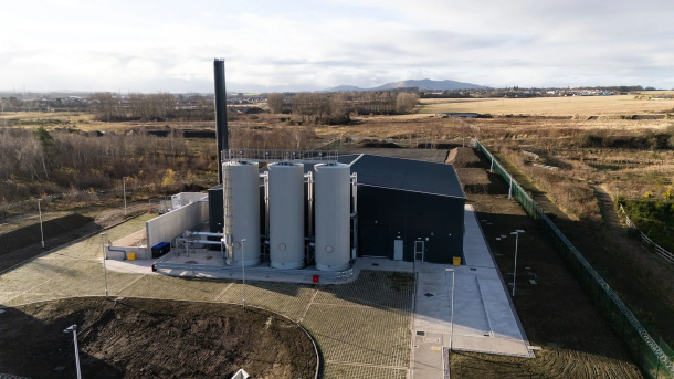Completed energy centre project viewed from the air