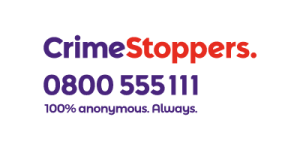 Crimestoppers. logo. 0800 555111 100% anonymous. always.