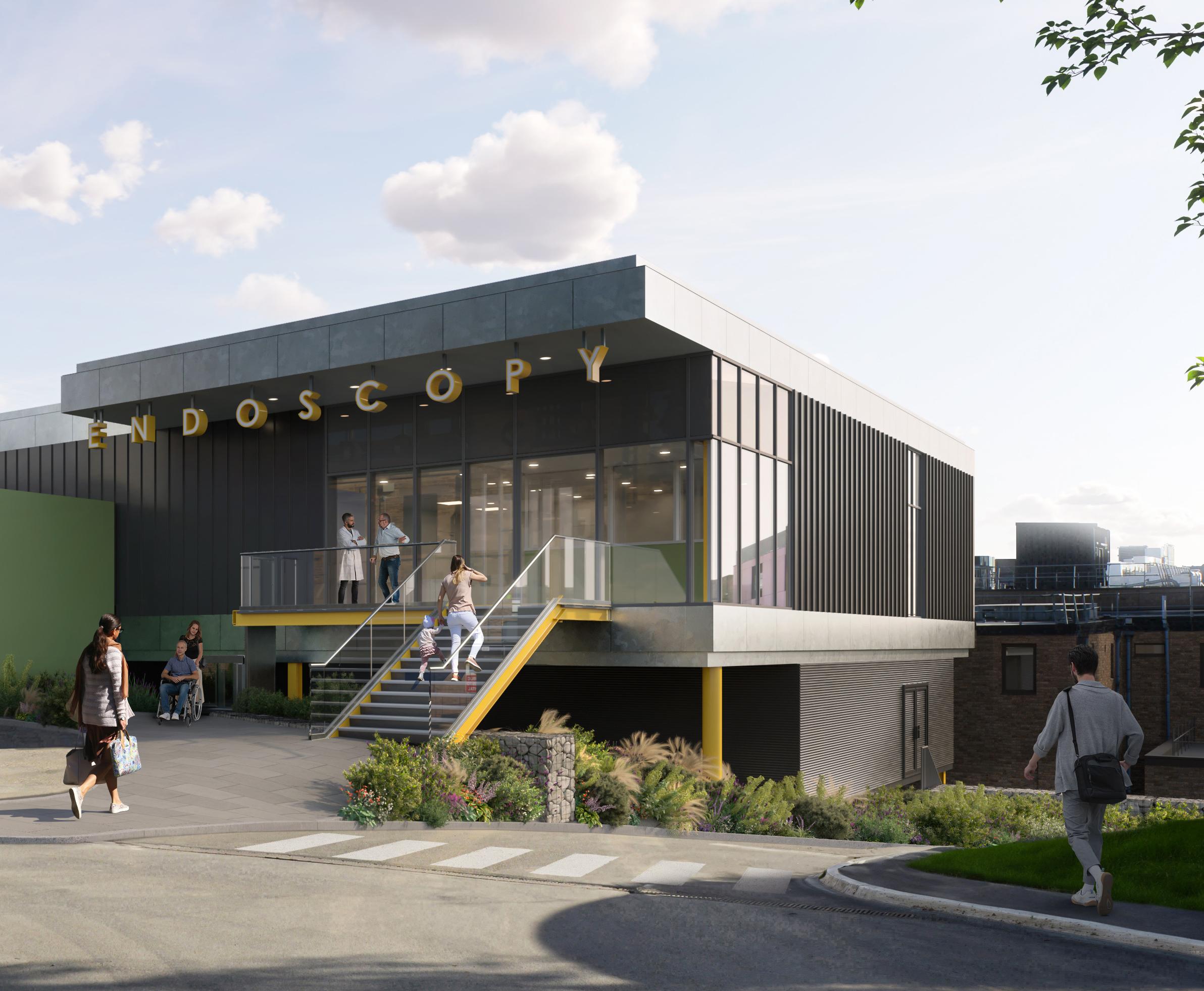 Bradford Royal Infirmary Endoscopy Unit architects graphic to be constructed by Robertson