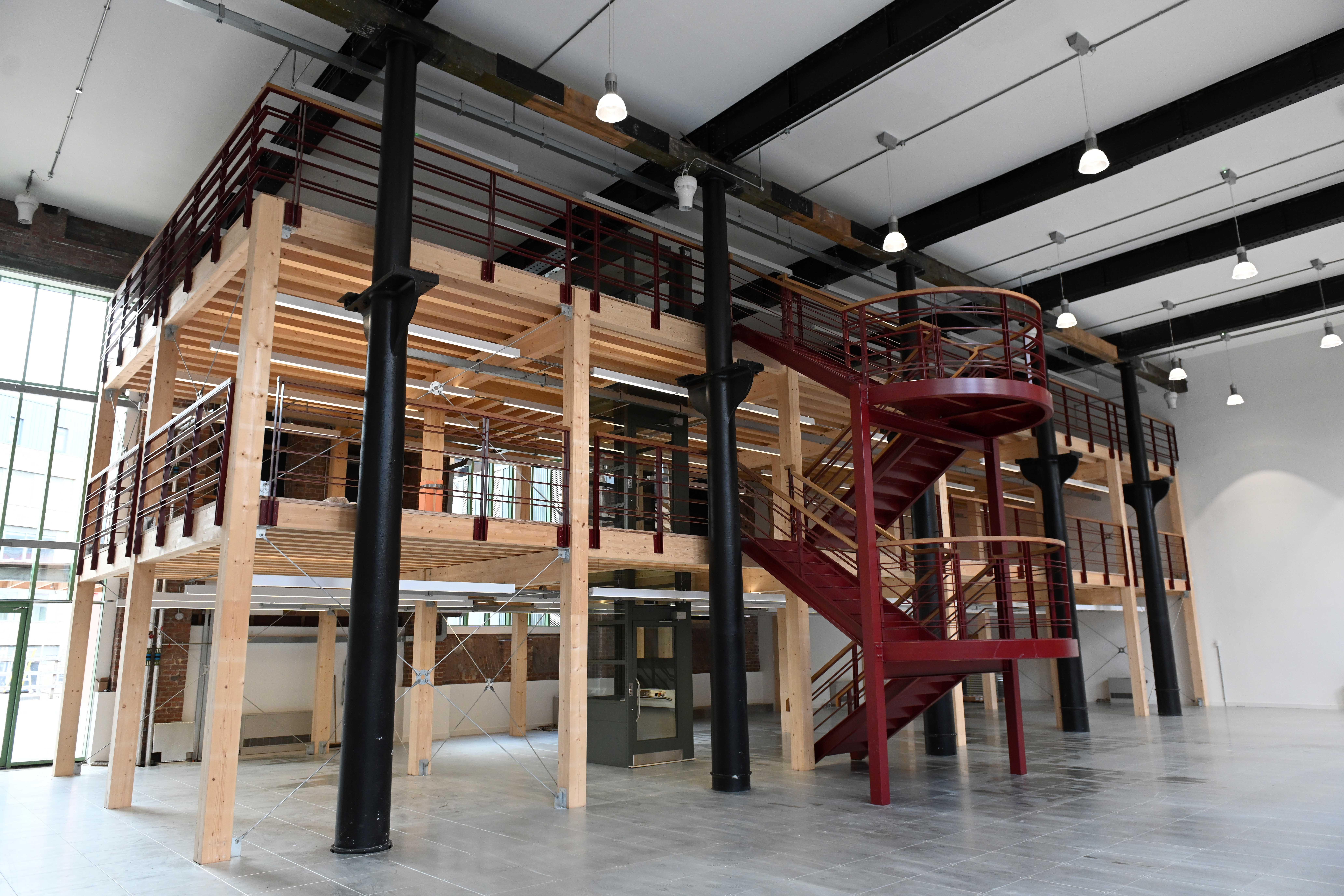 Photo of finished redevelopment of former Pattern Shop into maker space in Tyneside