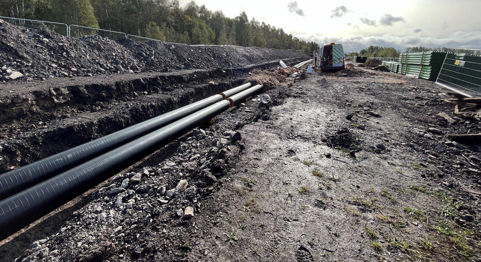 Civil engineering work in progress to create energy infrastructure