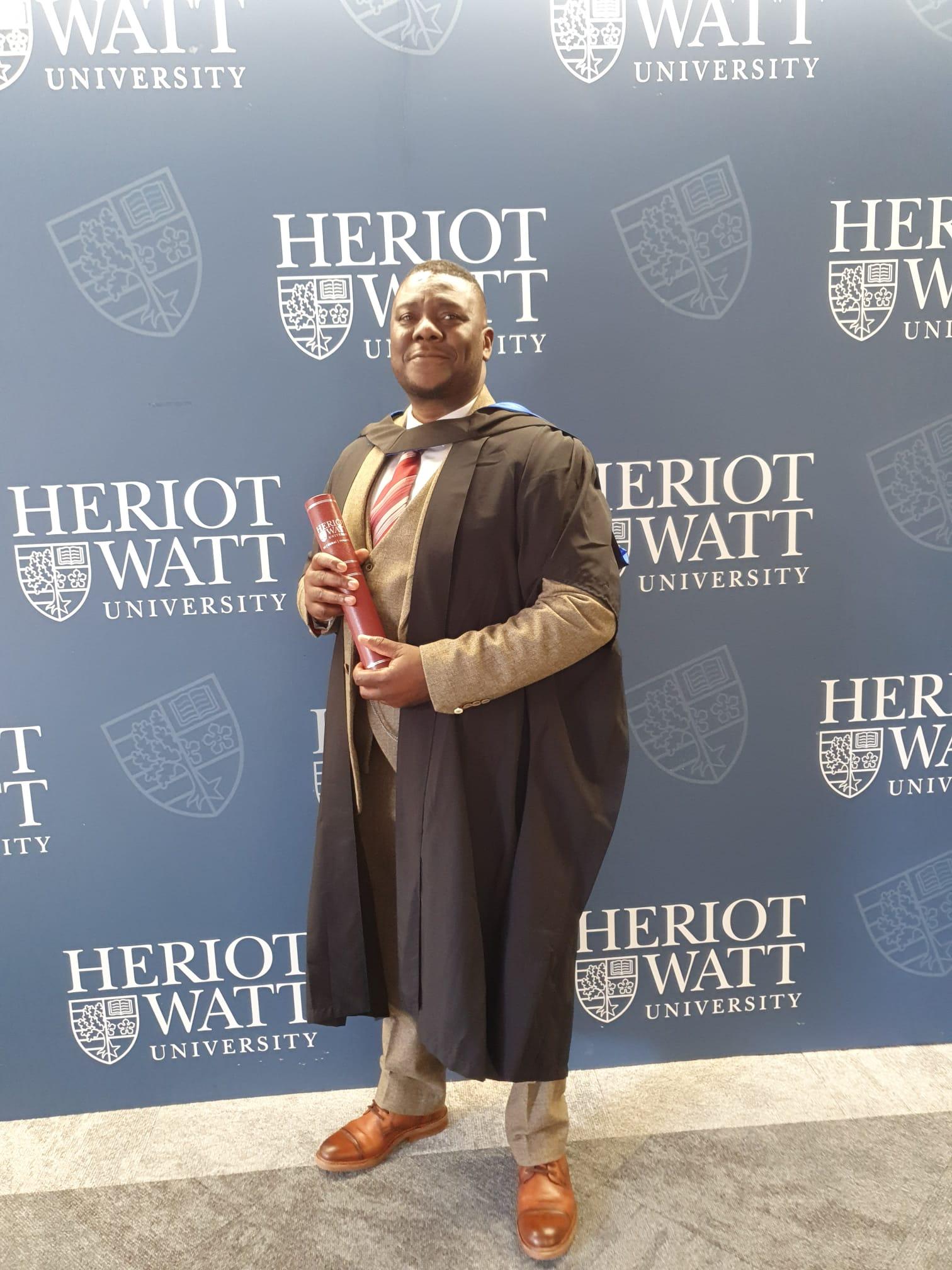 Veteran graduating in construction management