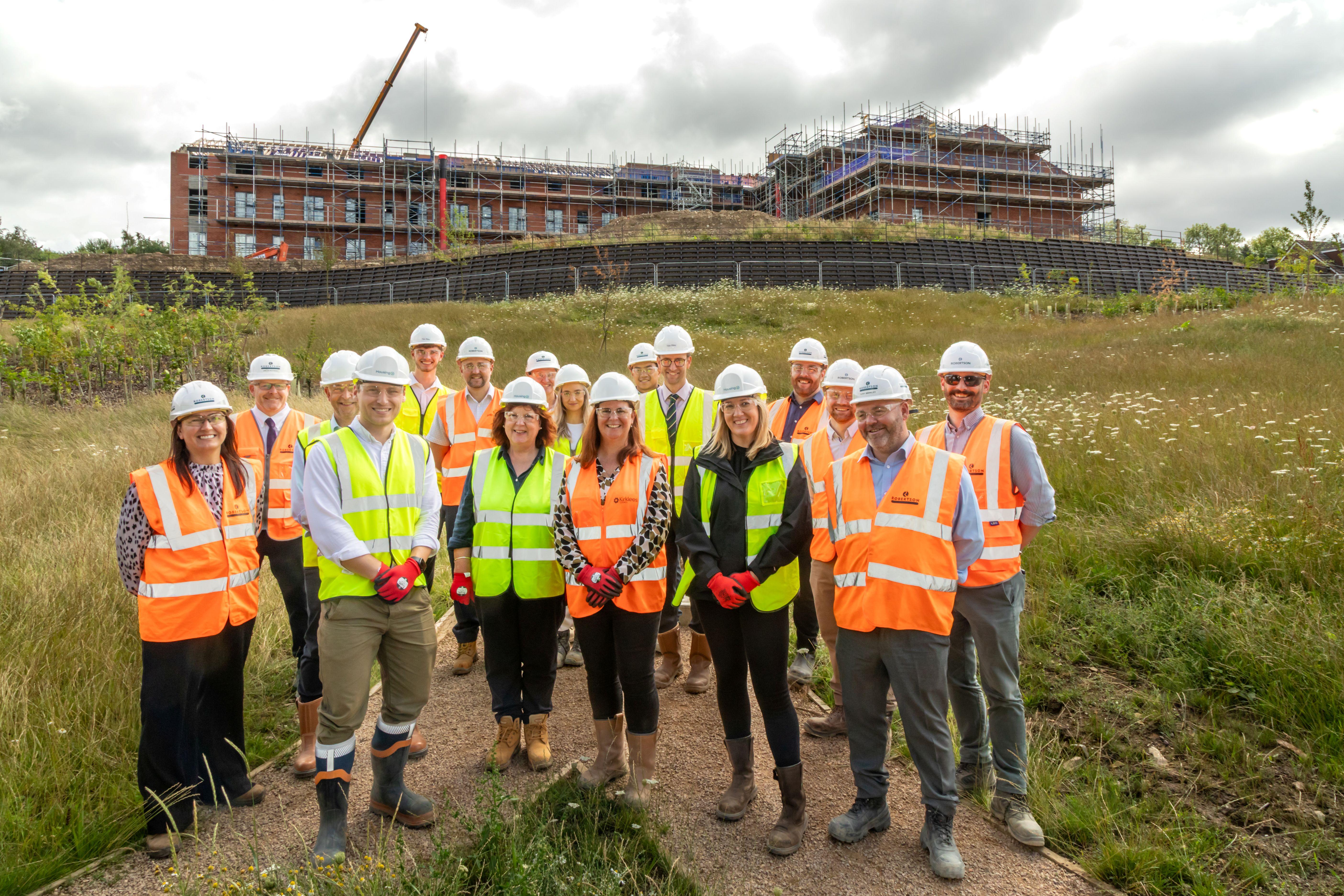 Project team at the site of the £20m Cleckheaton Extra Care scheme for Housing 21
