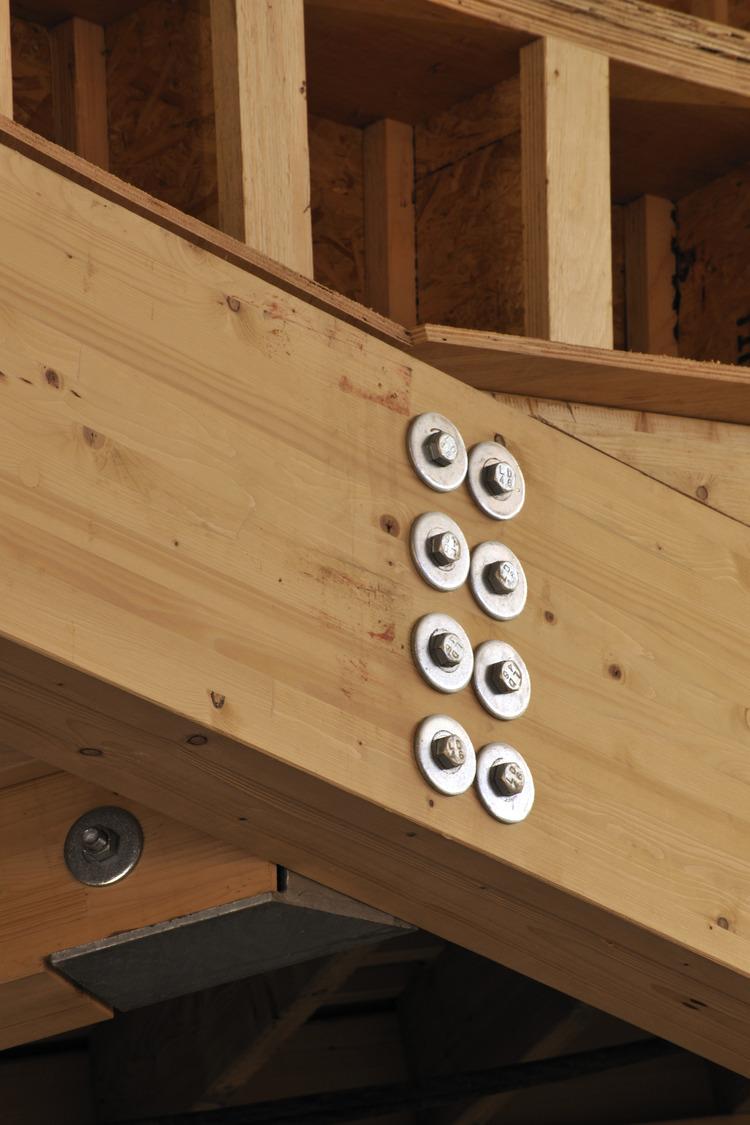 Mass timber construction project with glulam beam