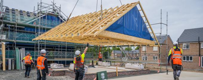 Off site manufactured timber roof