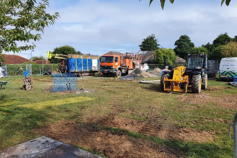 Robertson M&E services installing ground source heat pump