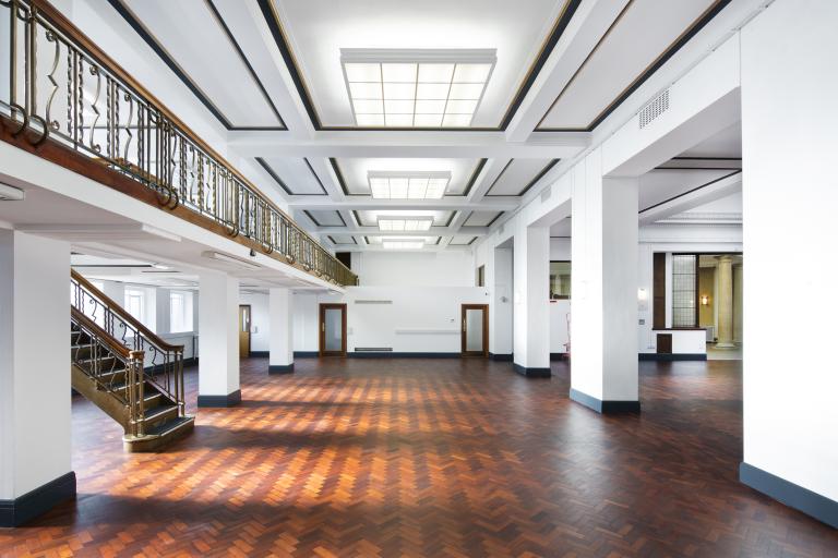 The bright interior of Bolton Central Library.