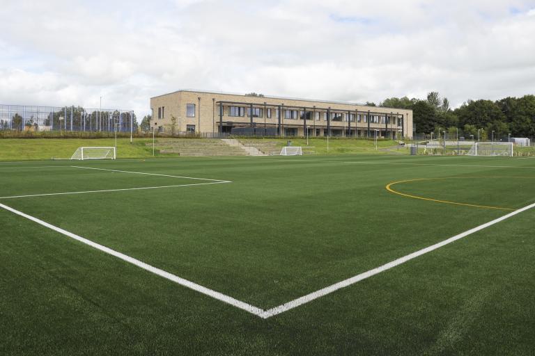 school with field