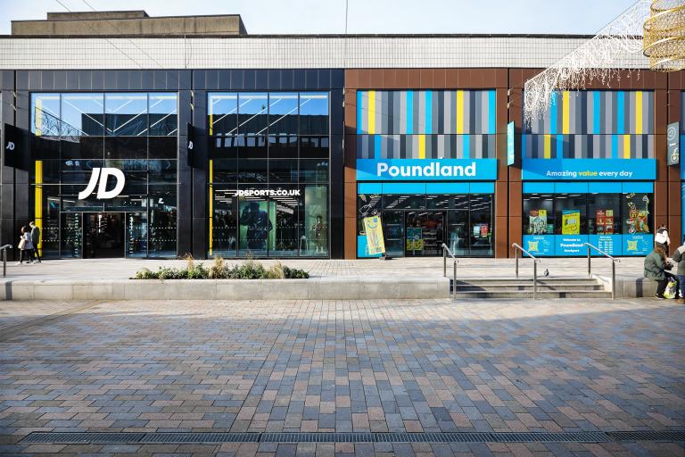Profile view of Merseyway Shopping Centre refurbishment, Stockport