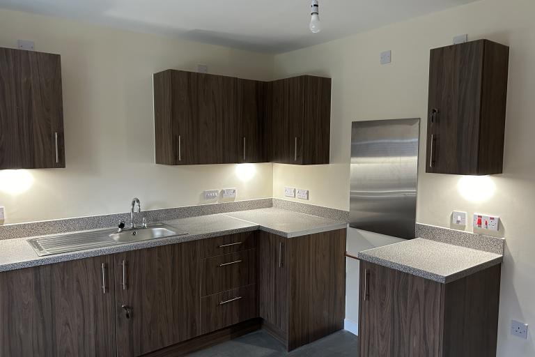 Kitchen of an affordable housing development