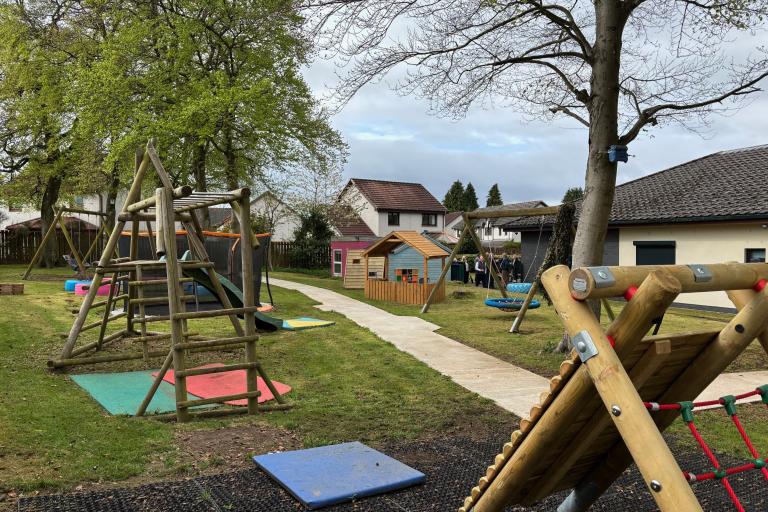 Woodlea Cottage outdoor sensory area which Robertson helped to deliver with support from supply chain