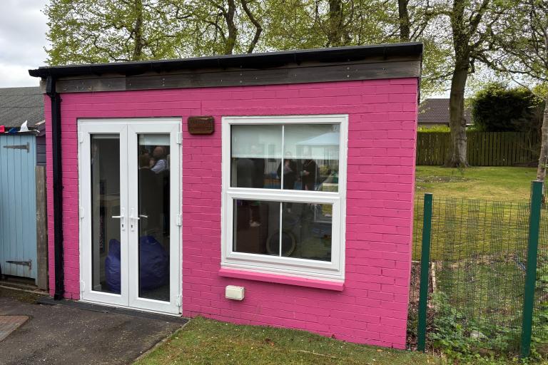 Woodlea Cottage outdoor sensory area which Robertson helped to deliver with support from supply chain