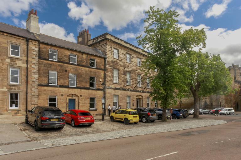 External view of historic refurbished Bailiffgate Boutique Hotel, Northumberland