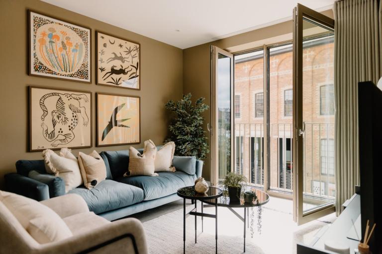 Living room at The McEwan BTR development, delivered by Robertson Construction Central East