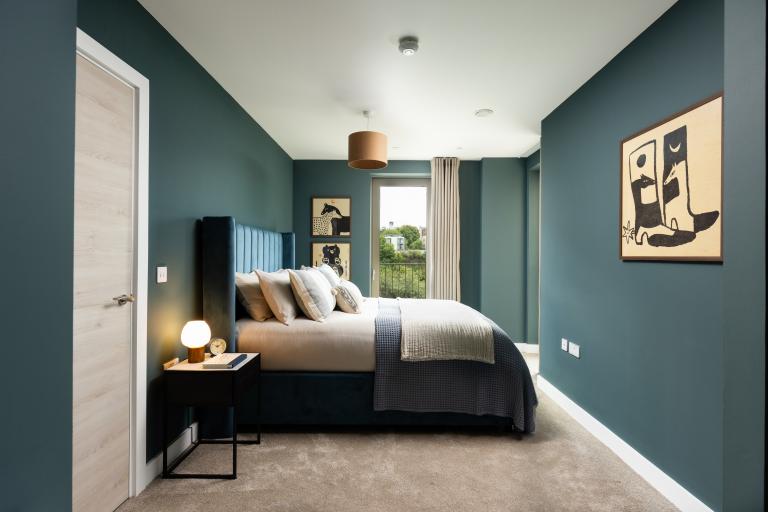 Bedroom at The McEwan BTR development, delivered by Robertson Construction Central East