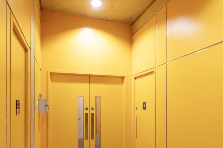 Image of vibrant yellow hallway