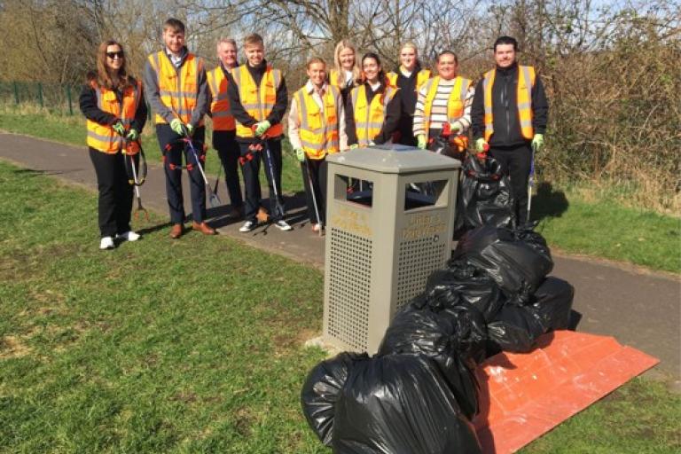 Local litter pick carried out by construction site team