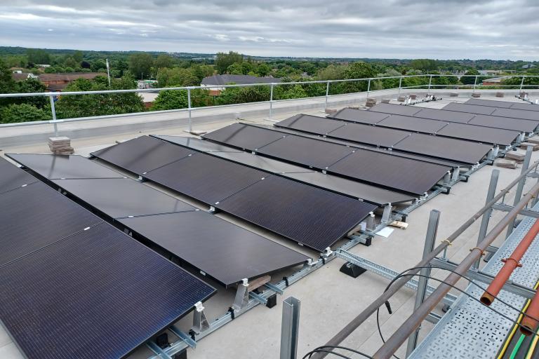 M&E refurbishments incorporating solar panels on a roof