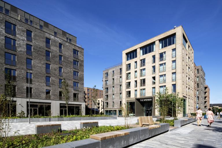 Outside of build to rent apartments