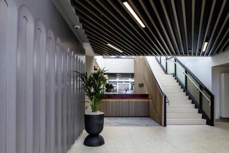 Main reception area at BlackRock’s Dundas House, delivered by Robertson Construction