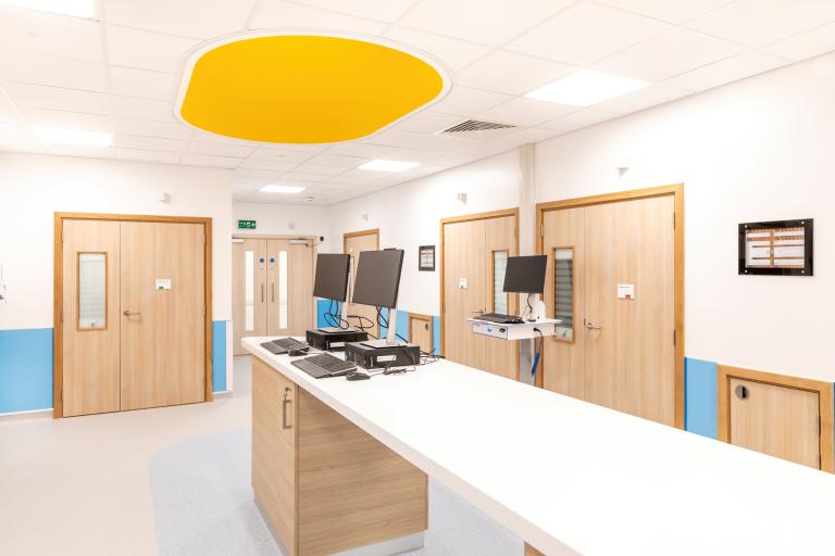 Workspace at Bradford Royal Infirmary's new endoscopy unit, delivered by Robertson