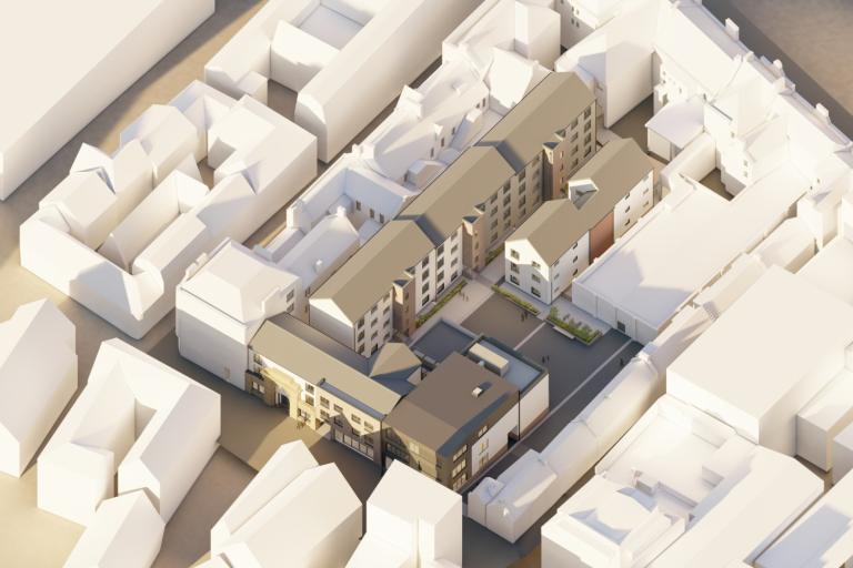 Artist impression of the South Street regeneration project (aerial view)