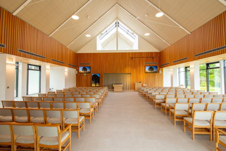 Interior seating at Bierley Crematorium