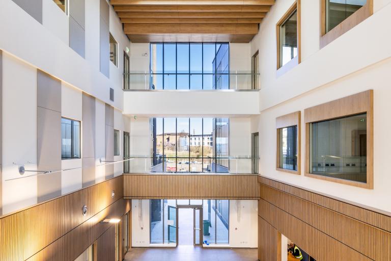 Mass timber hallway