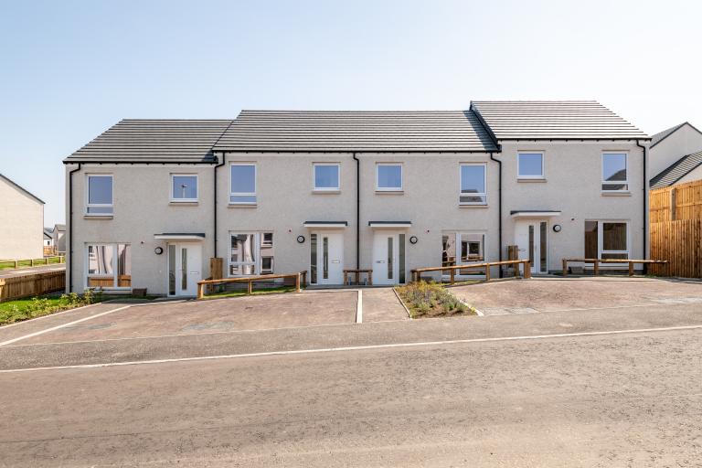 Affordable housing in fife on a sloping site