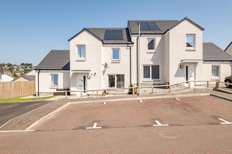 Affordable housing in fife on a sloping site