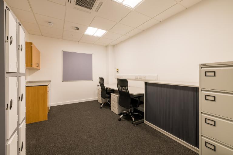 Office space with desk, filing and chair
