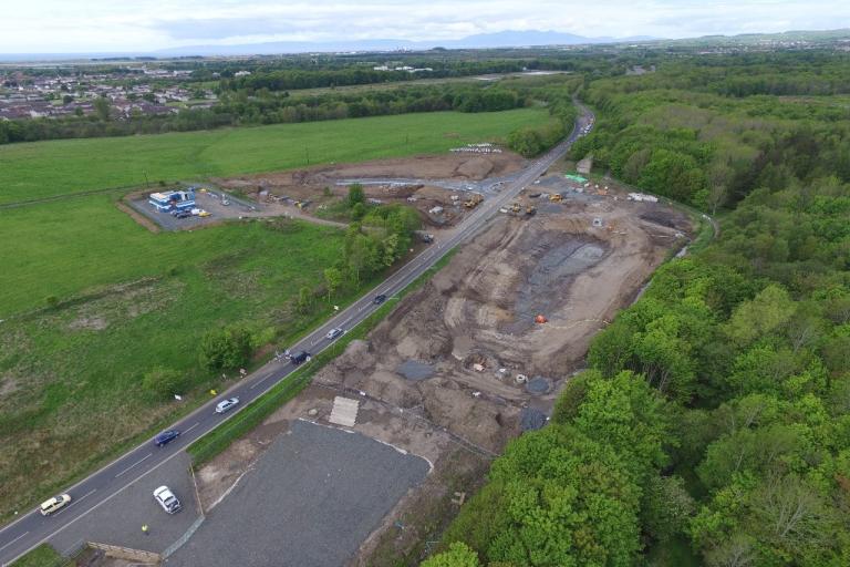 Works progress at Montgomerie Park, Irvine